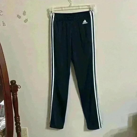 Adidas Girls Navy 3 StripesTrack‎ Pants Size XS - Picture 1 of 4